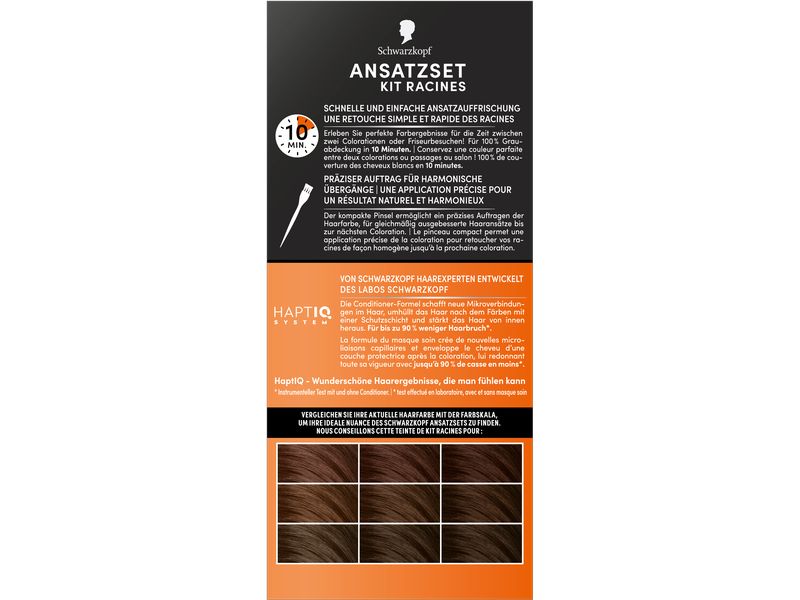 Schwarzkopf ANSATZSET Haarcoloration Hell-Mittelbraun A1 Permanente Ansatz-Kaschierung verleiht dem Haar harmonische Übergänge