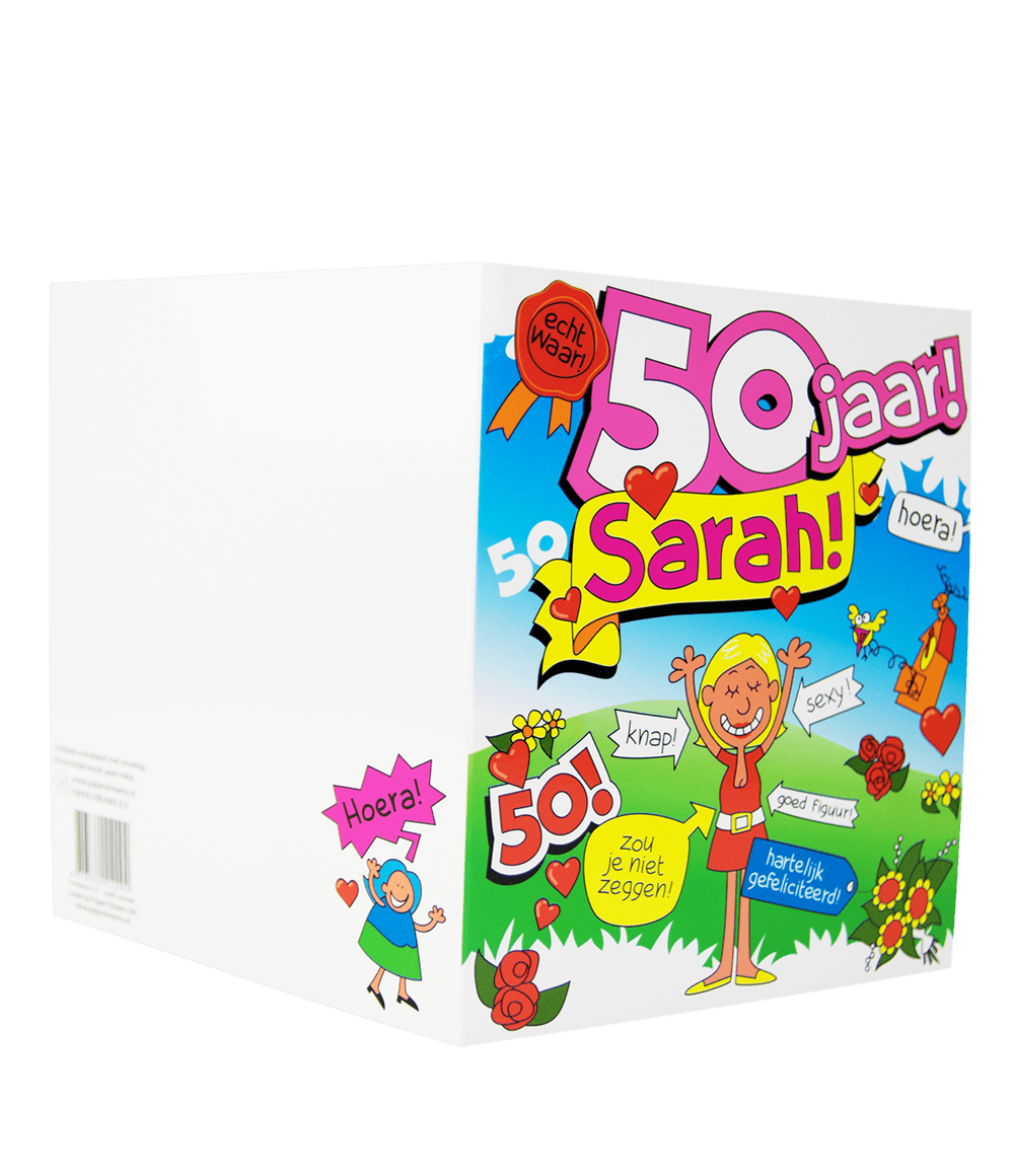 Verjaardagskaart Sarah Cartoon 16,5cm