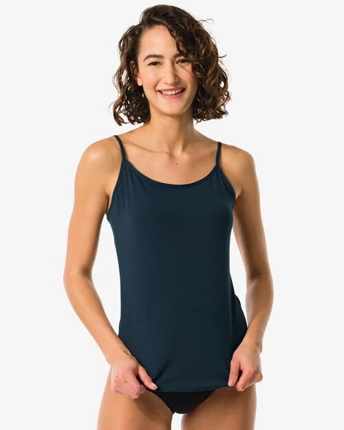 débardeur femme fines bretelles bleu foncé