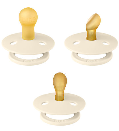 BIBS Try-It Colour Sutter - 3-pak - Str. 1 - Naturgummi - Ivory