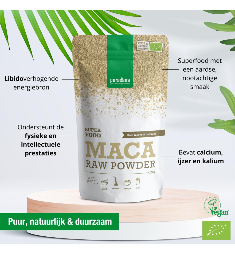 Purasana Maca Poeder/Poudre Vegan Bio (200 gr)