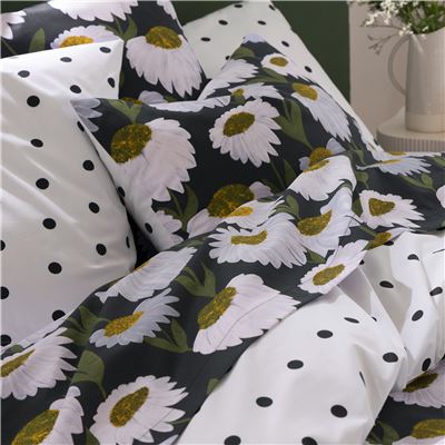 Linge de lit polycoton marguerites