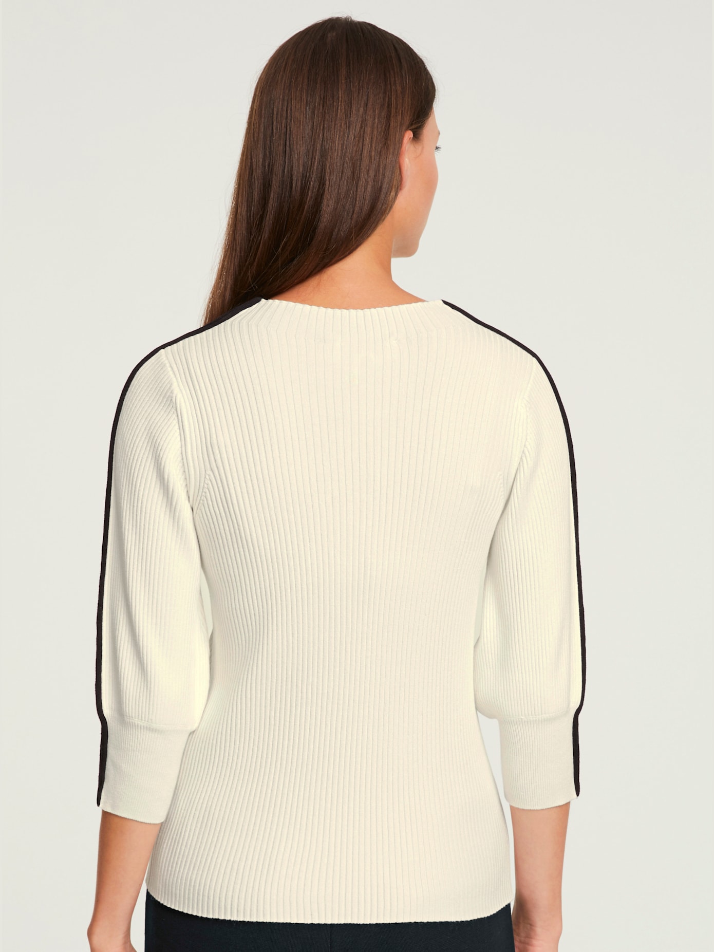 Pull tricot côtelé indéformable