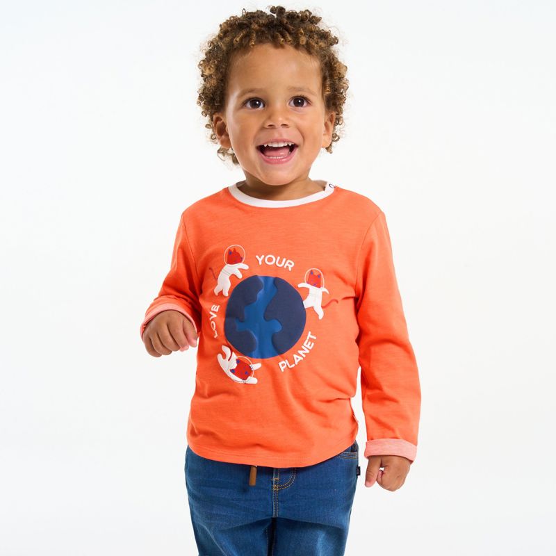 T-shirt chats astronautes orange bébé garçon Orange