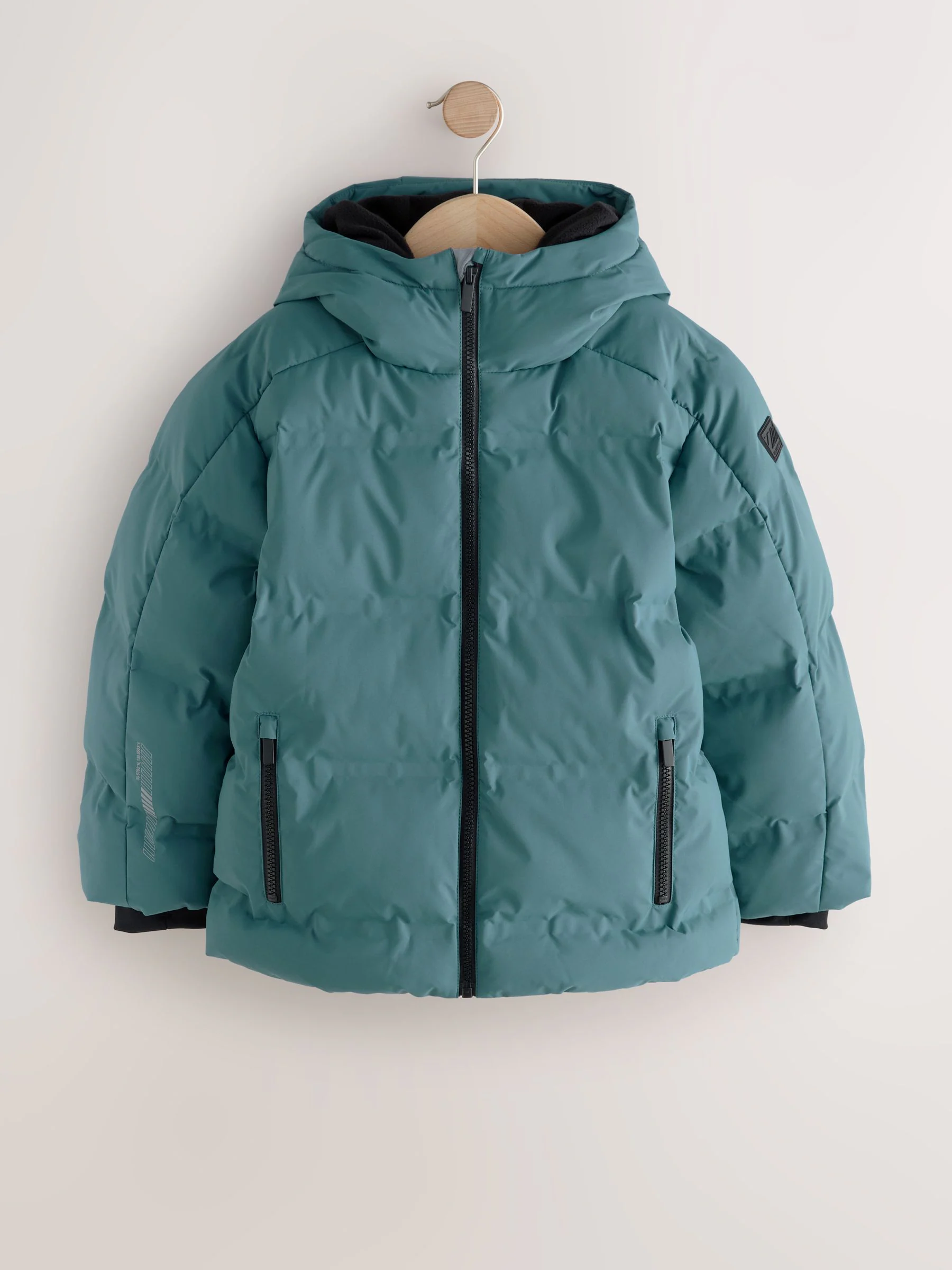 Blauwgroen - Regenbestendige gewatteerde jas met microfleece voering (3-17jr)