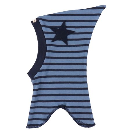 Racing Kids Schlupfmütze - 1-lagig - Mattblau/Navy Gestreift m.