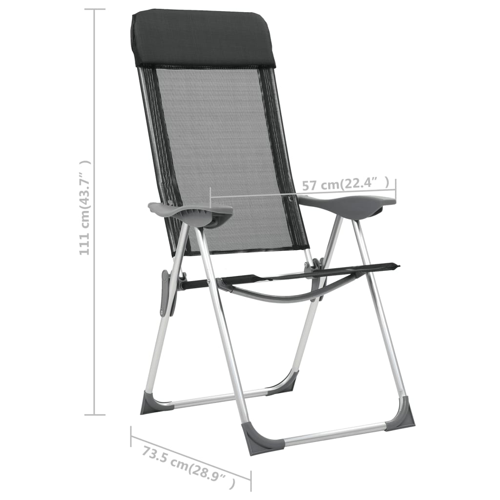 Cadeira de jardim Vidaxl, preta, conjunto de 2 peças