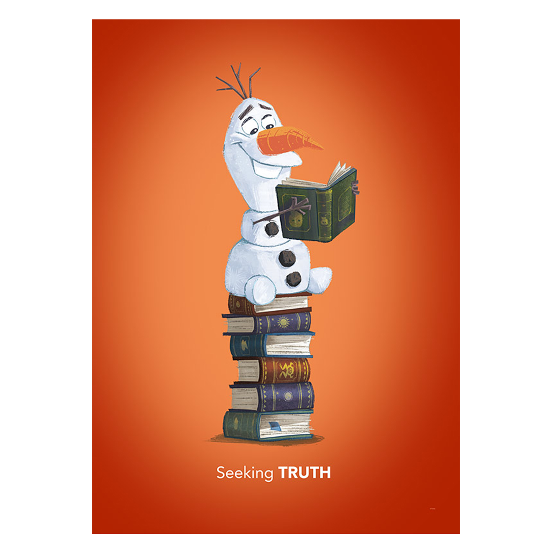 Wandbild FROZEN OLAF READING - bunt - 50x70 cm