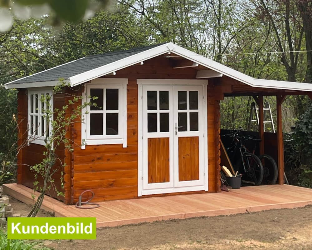Gartenhaus Gerätehaus Holzhaus Blockhaus Schuppen 3x3 m 35mm