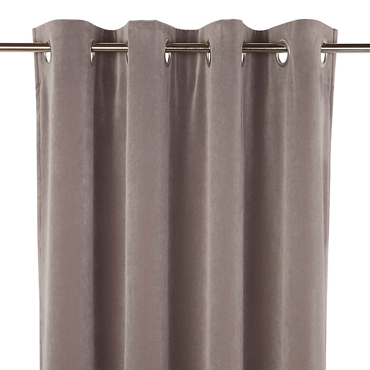 Rideau Velvet Valgreta gris clair l.140 x H.260 cm
