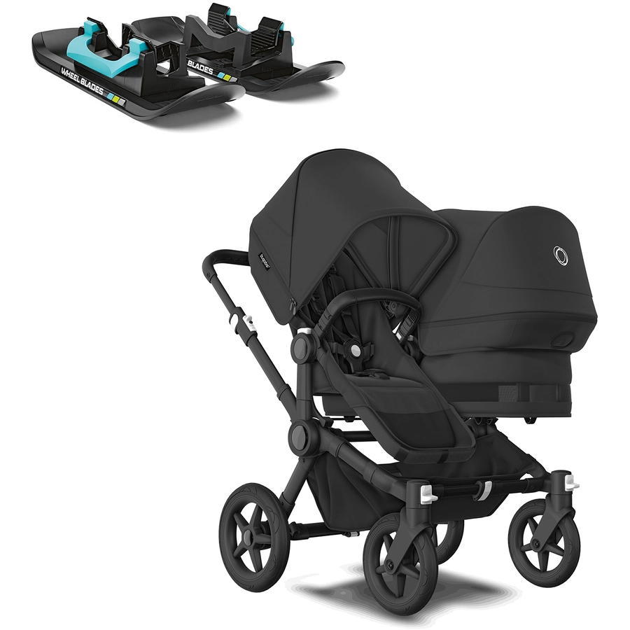 bugaboo Geschwisterwagen Donkey 5 Duo Complete BlackMidnight Black Wheelblades