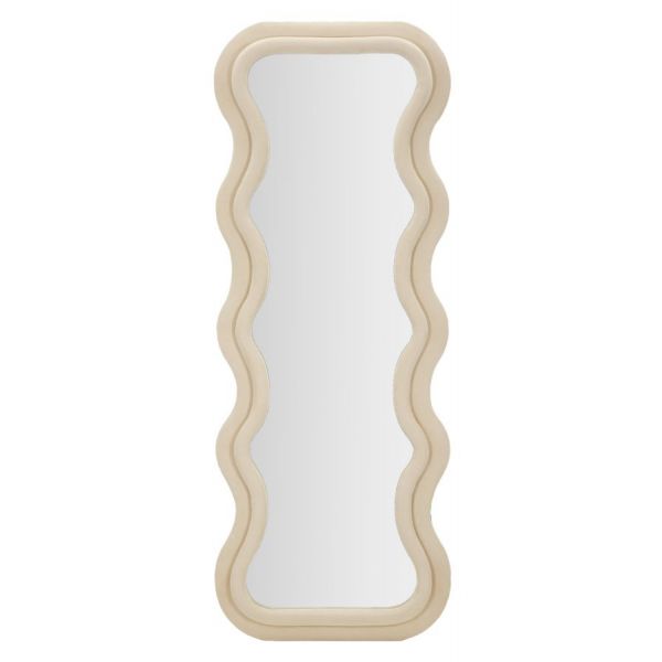Mauro Ferretti Emily Espelho de Parede Veludo Creme 60X6X160 cm - 066121000C