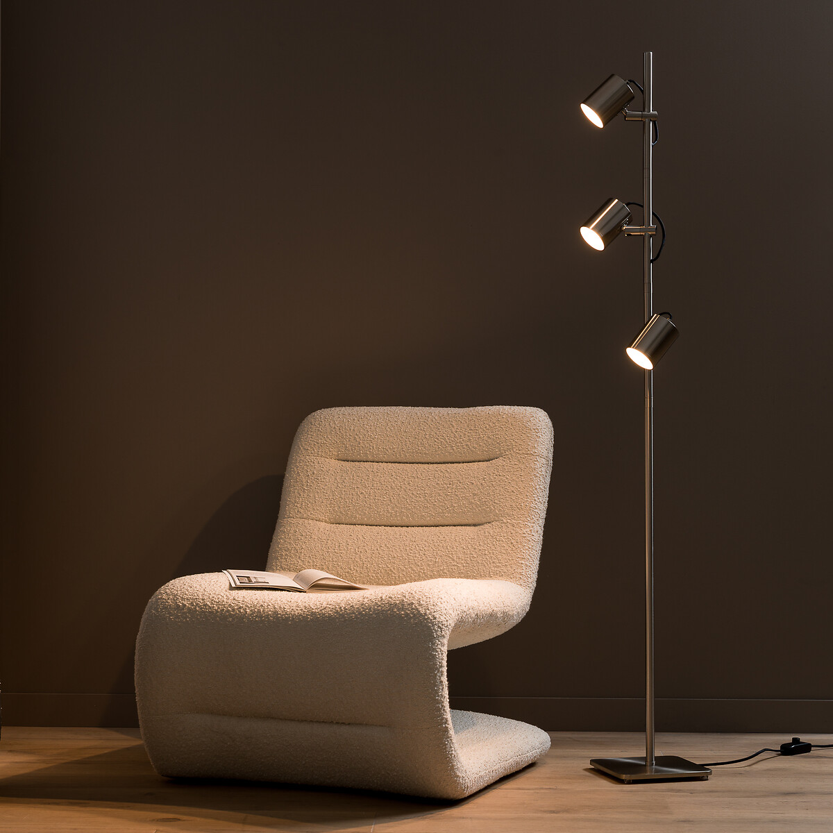 AM.PM<br>Luminária de chão com spots, acabamento em níquel acetinado, Girevole