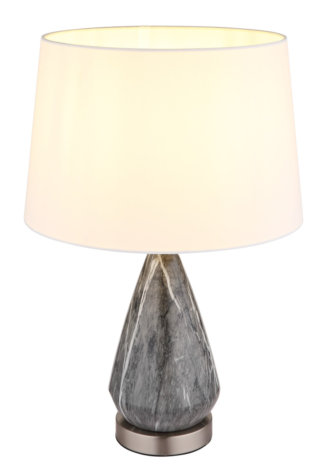 Tischleuchte - Nickel matt - weiß - 54 cm