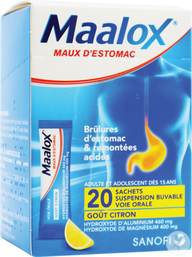 Maalox Maux D'Estomac Suspension Buvable Citron 20 Sachets