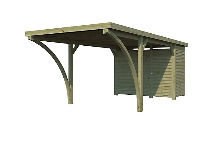Carport bois Gardenas Arc simple et annexe