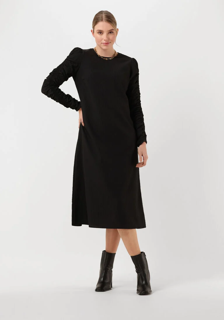 NOTES DU NORD zwarte notes du nord midi jurk eve midi dress