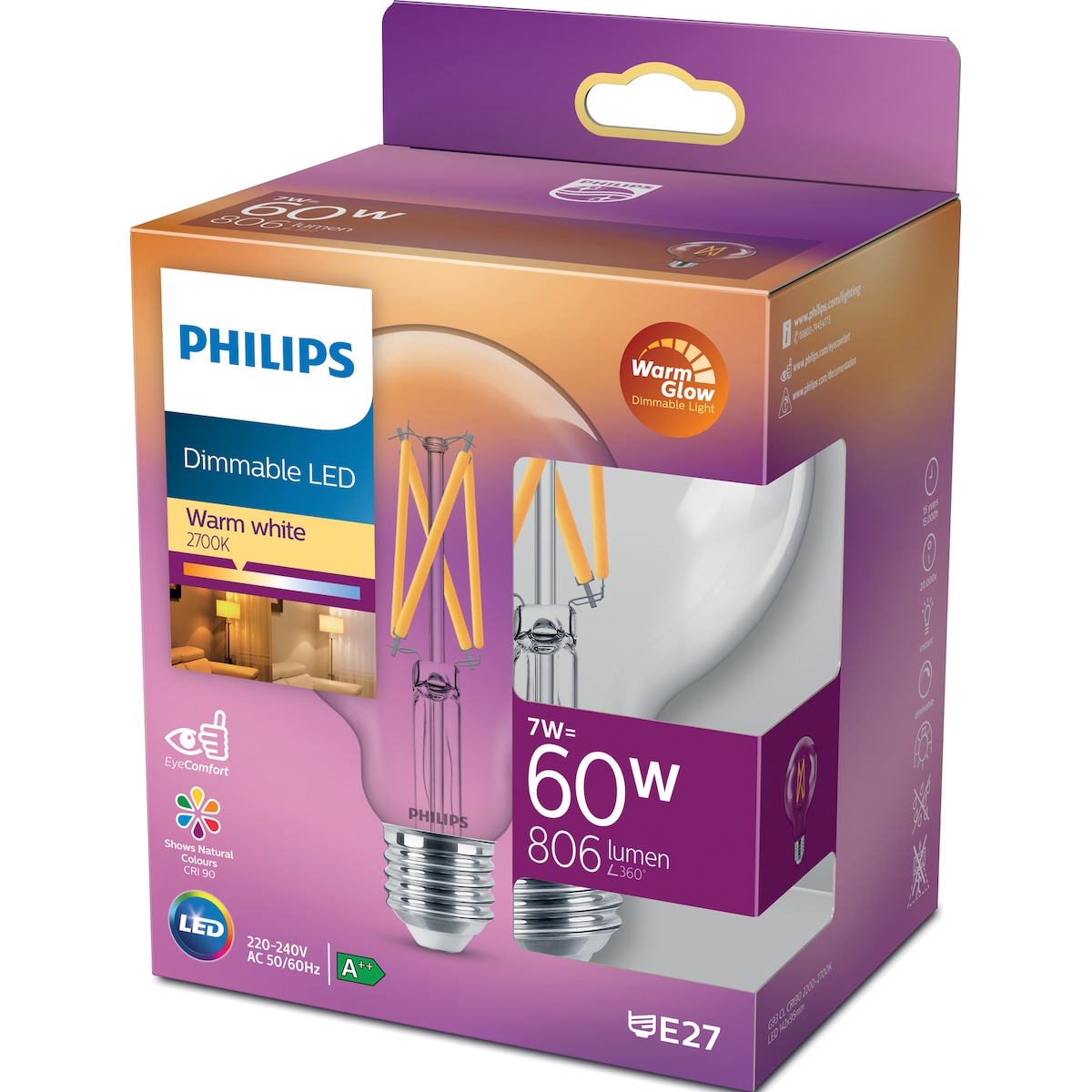 Philips LED-lyspære 7W E27