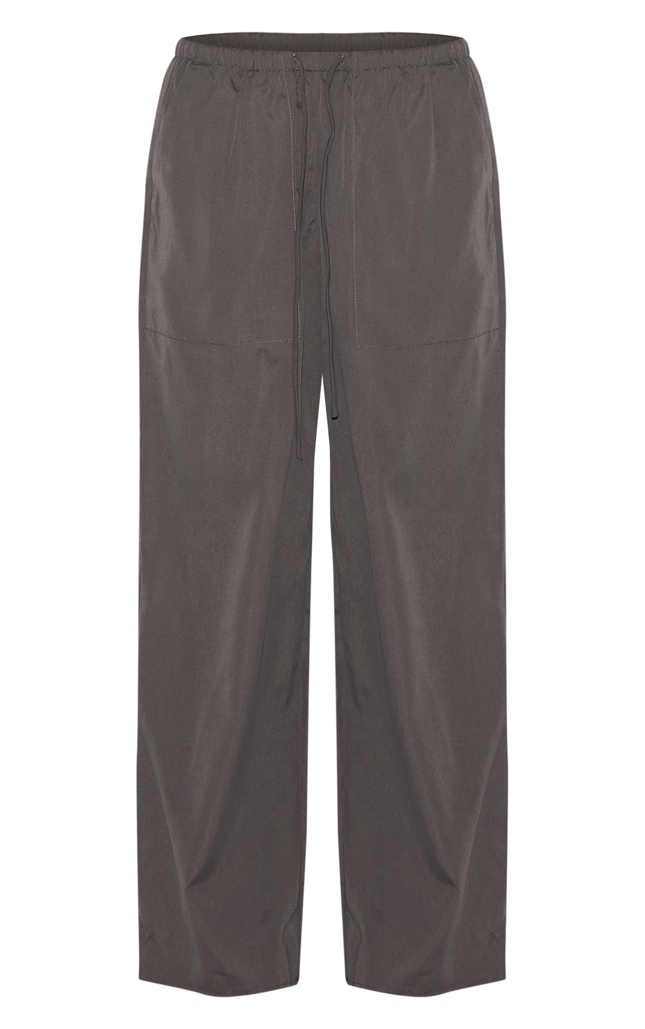 Charbon Pantalon Ample Taille Basse En Tissu Tissé Avec Cordon De Serrage