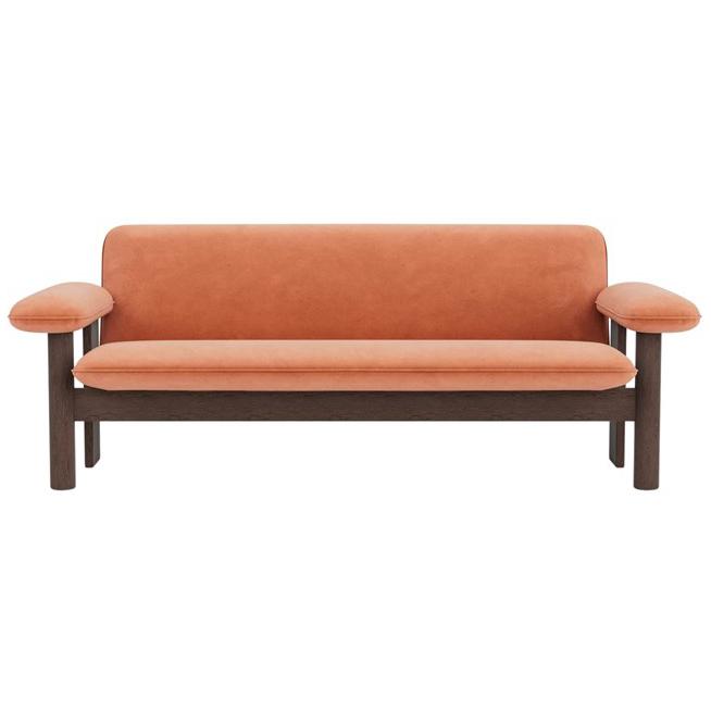 Audo Copenhagen Brasilia 2-zits bank donker eiken Bouclé 02 Beige