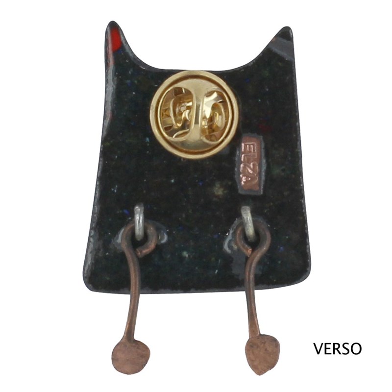 Broche Pin's Hibou Émaillé Rouge à Pois Violet