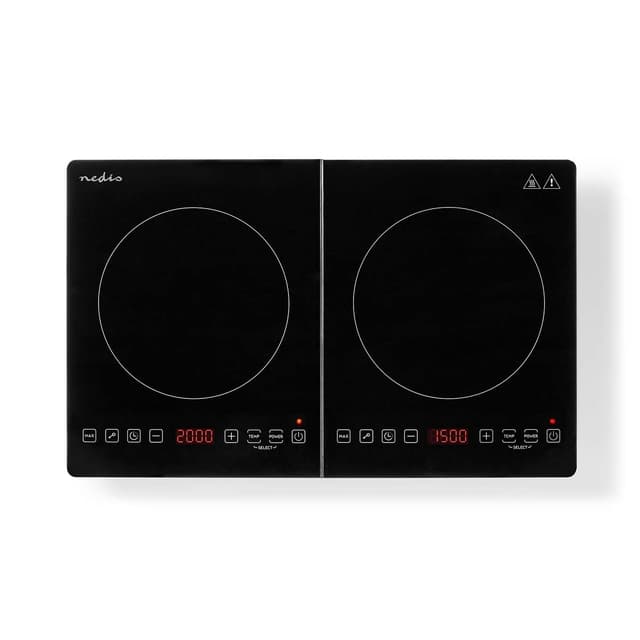Nedis Kogeplade | Kogeplader: 2 | 3500 W | Overophedningsbeskyttelse | Sort | Timer | Turbo-handling | Børnelås
