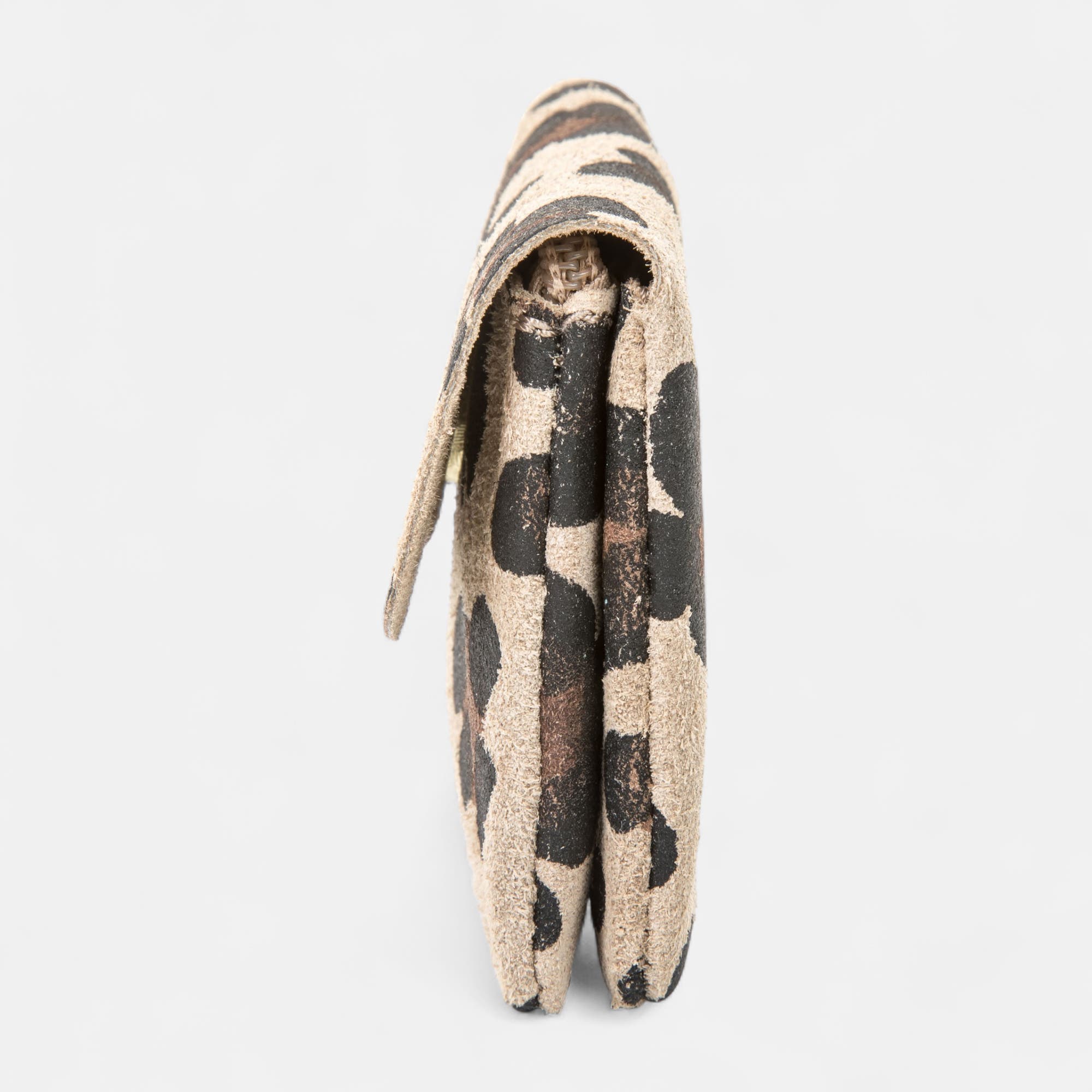 Petite maroquinerie en cuir beige