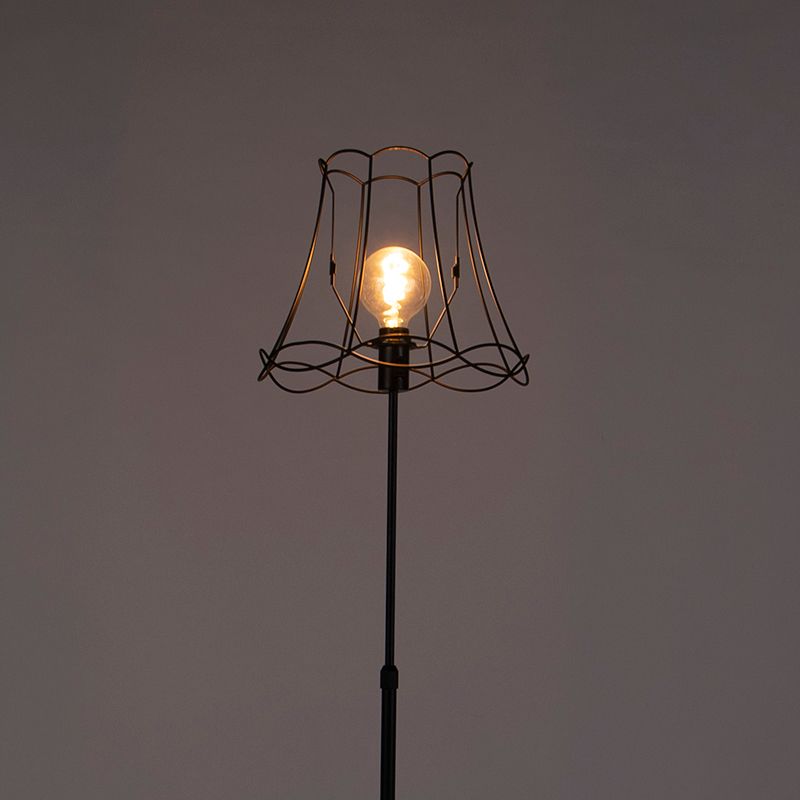 Vloerlamp zwart met Granny Frame 35 cm verstelbaar - Parte