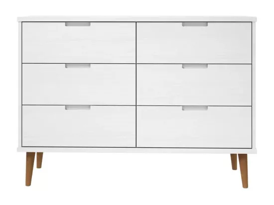 Commode MOLDE Blanc 113x40x80 Bois de pin massif