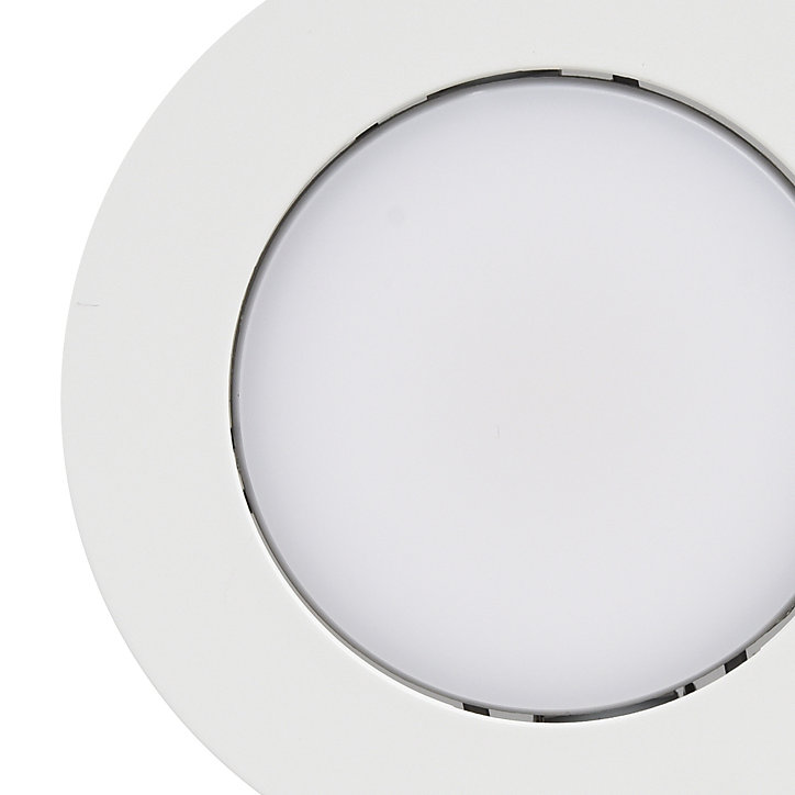 3 spots encastrables Quimby LED intégrée blanc chaud IP20 dimmable 350lm 5.5W Ø8.5xH.5.2cm blanc GoodHome