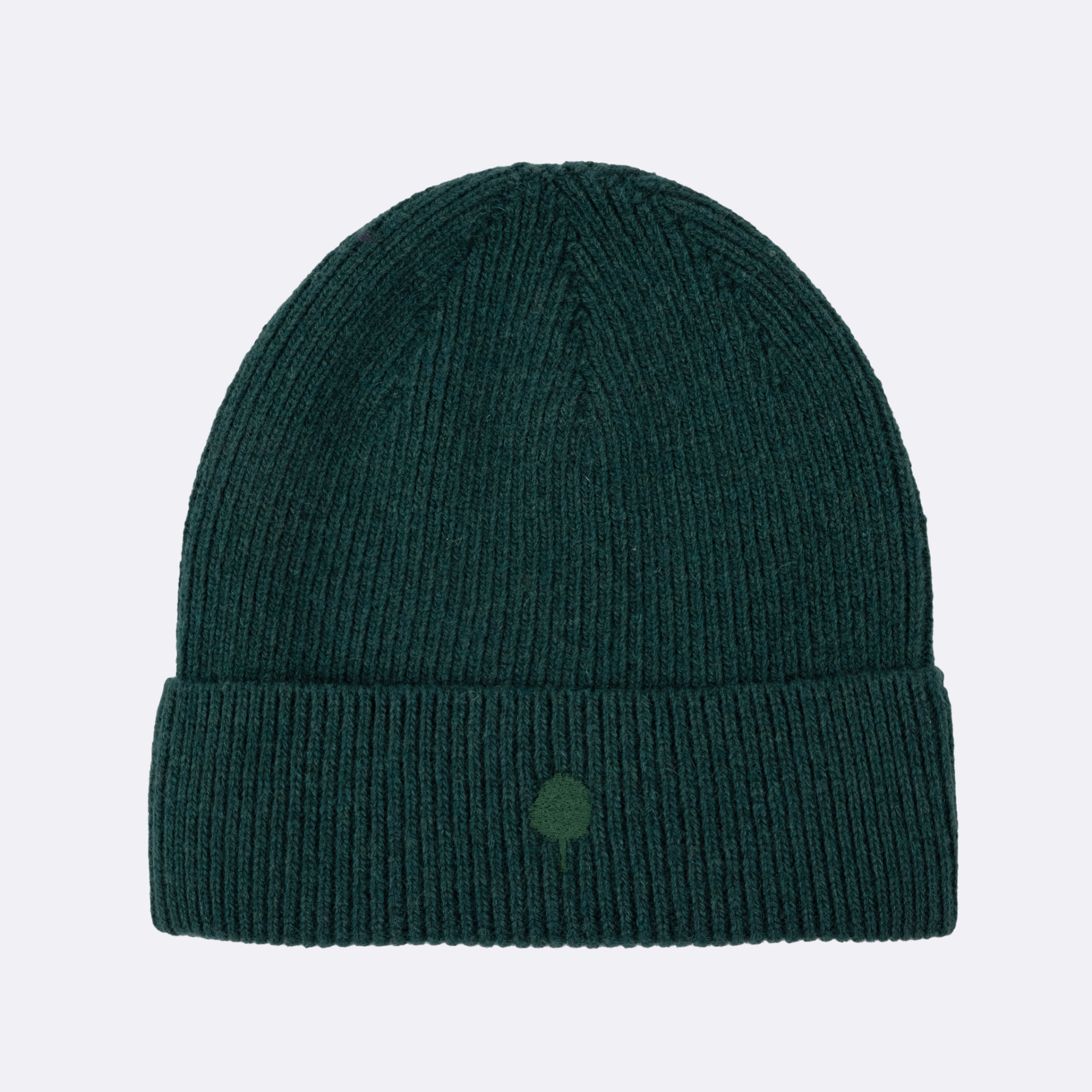Bonnet vert foncé laine et polyamide recyclé - modèle Beany