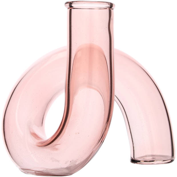 Blokker Vaas Glas Swirl - Roze