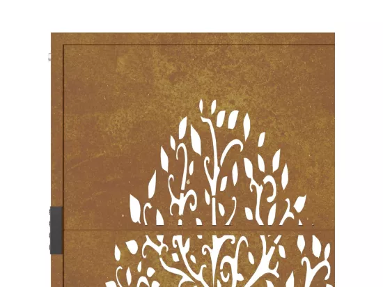 Portail de jardin 105x155 cm acier corten conception de l'arbre