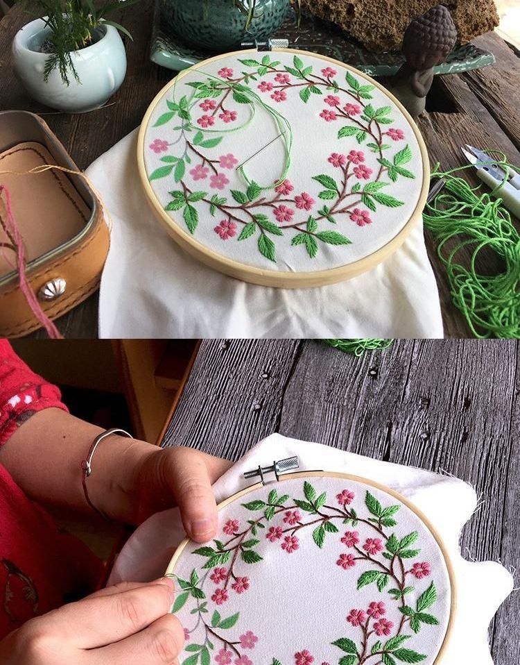 Embroidery Kingdom - DIY-borduurpakket met bloemen
