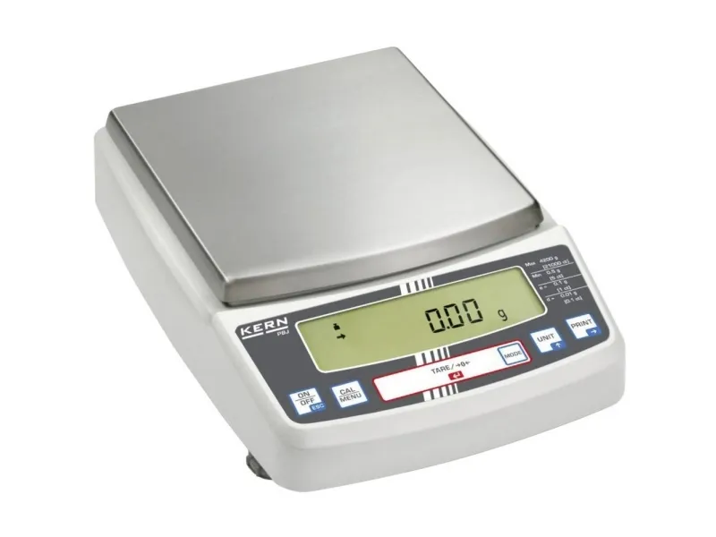 Kern PBJ 8200-1M Laboratorievægt Vejeområde 8.2 kg Aflæsningsnøjagtighed 0.1 g via strømdrift Sølv