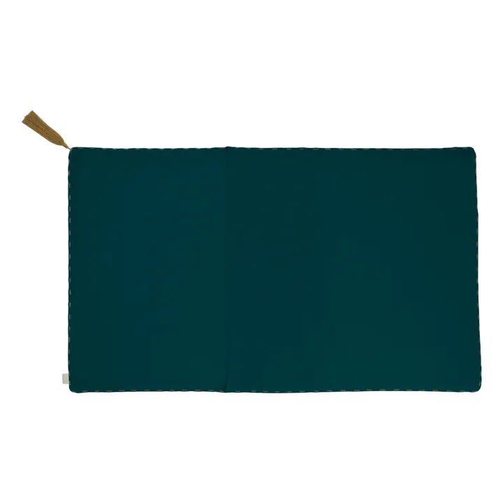 Numero 74 Coussin rectangulaire en coton bio | Teal Blue