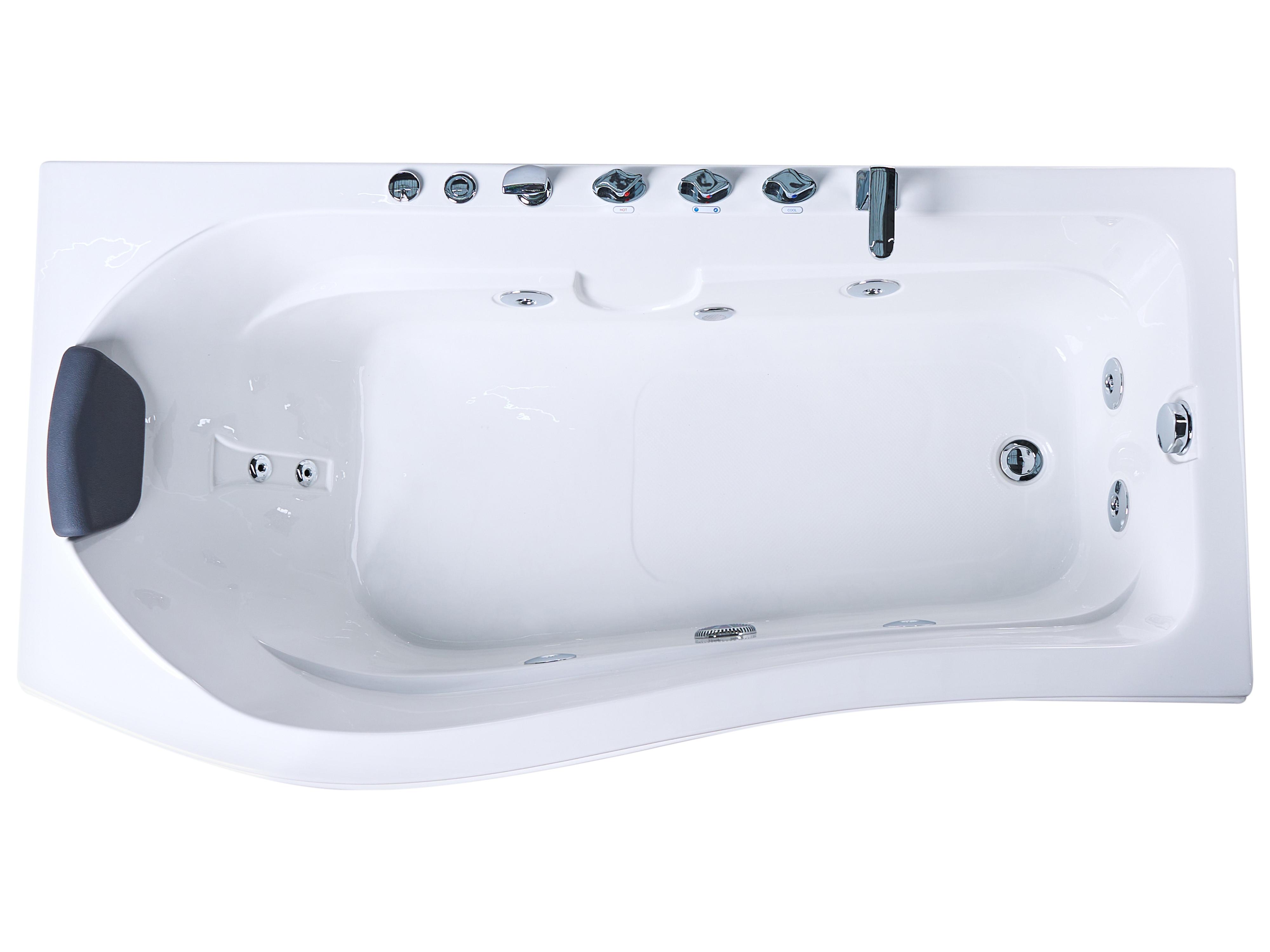 Hoek bubbelbad met LED POZUELOS 170 x 90 cm Wit