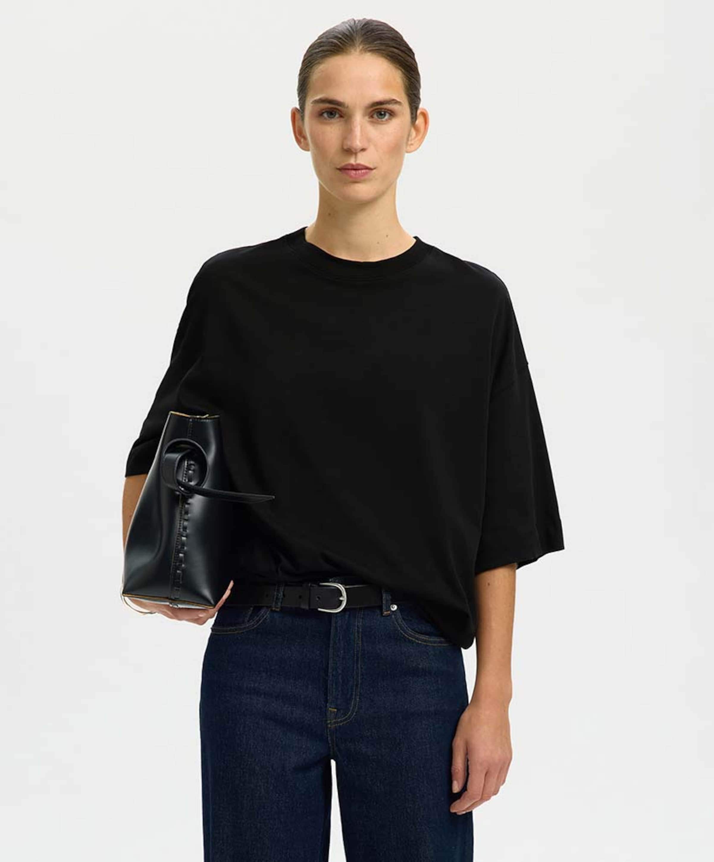 Selected Dames T-shirt zwart