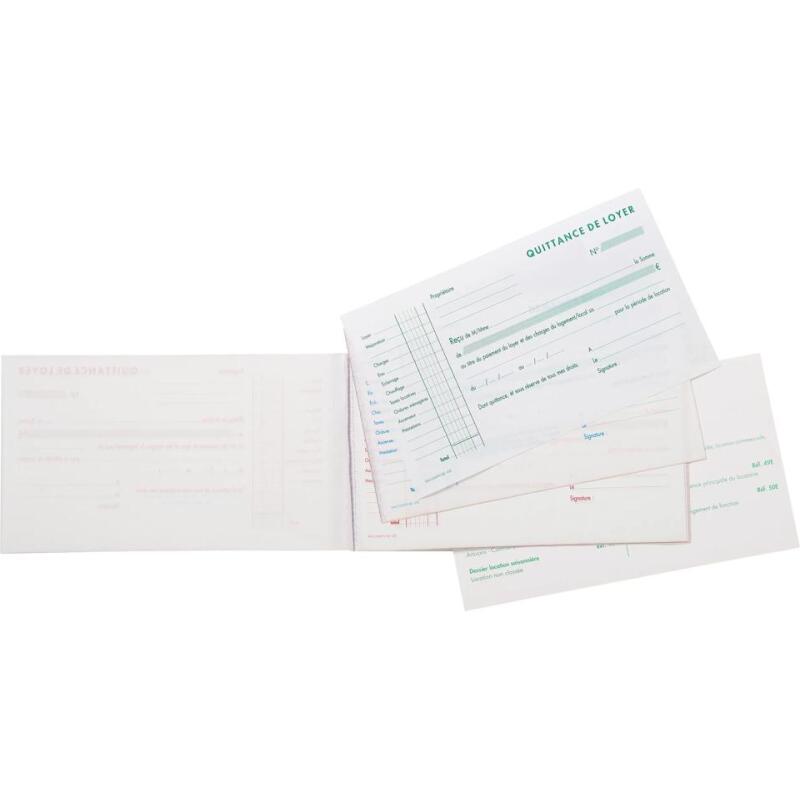 Manifold Quittances de loyer 12,5x21cm 50 feuillets tripli autocopiants