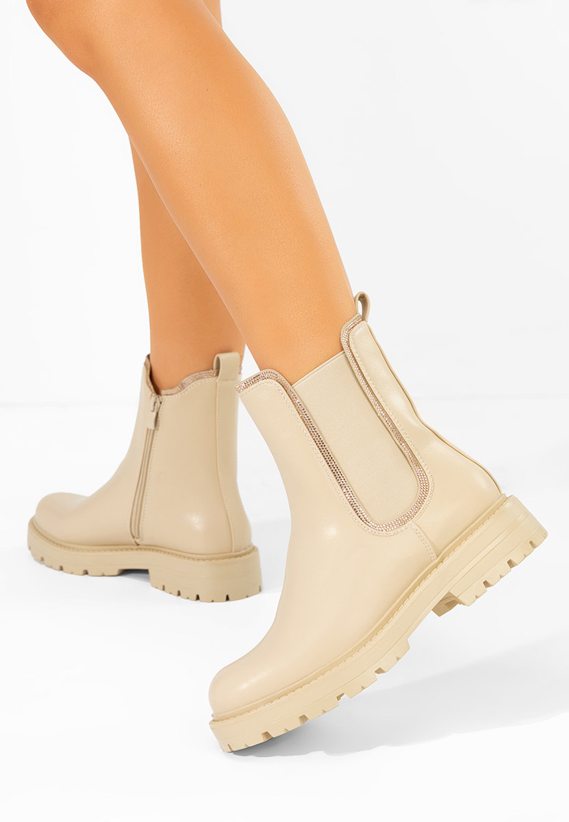 Bottines chelsea femme beige Brisaya