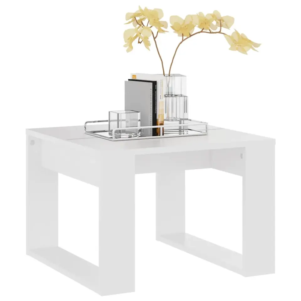 vidaXL - Tafel - Wit - Bewerkt hout - 50 x 50 cm