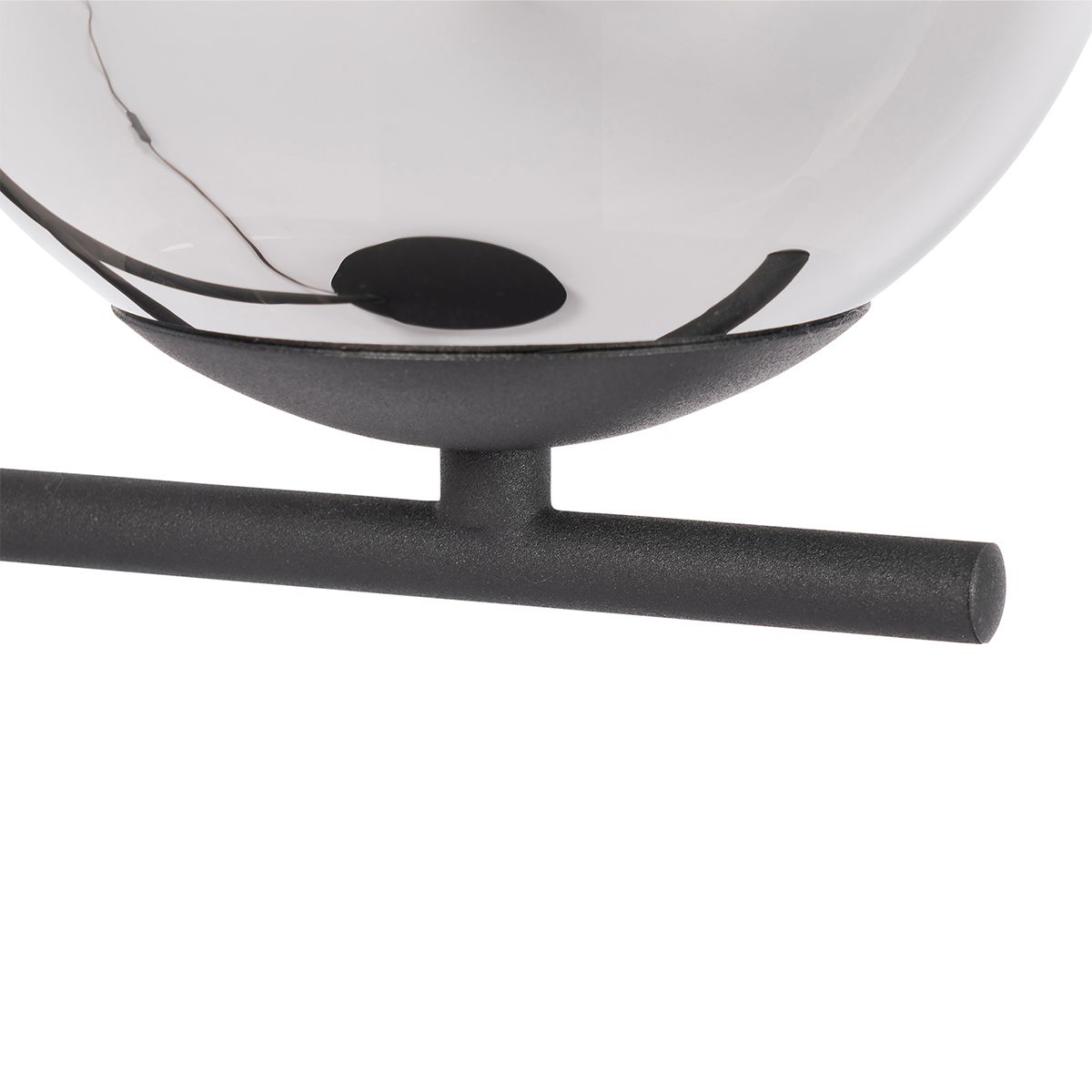 Art Deco tafellamp zwart en smoke glas - Flore