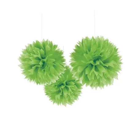 amscan Pom Pom, 3 Stück, grün, 40,6 cm
