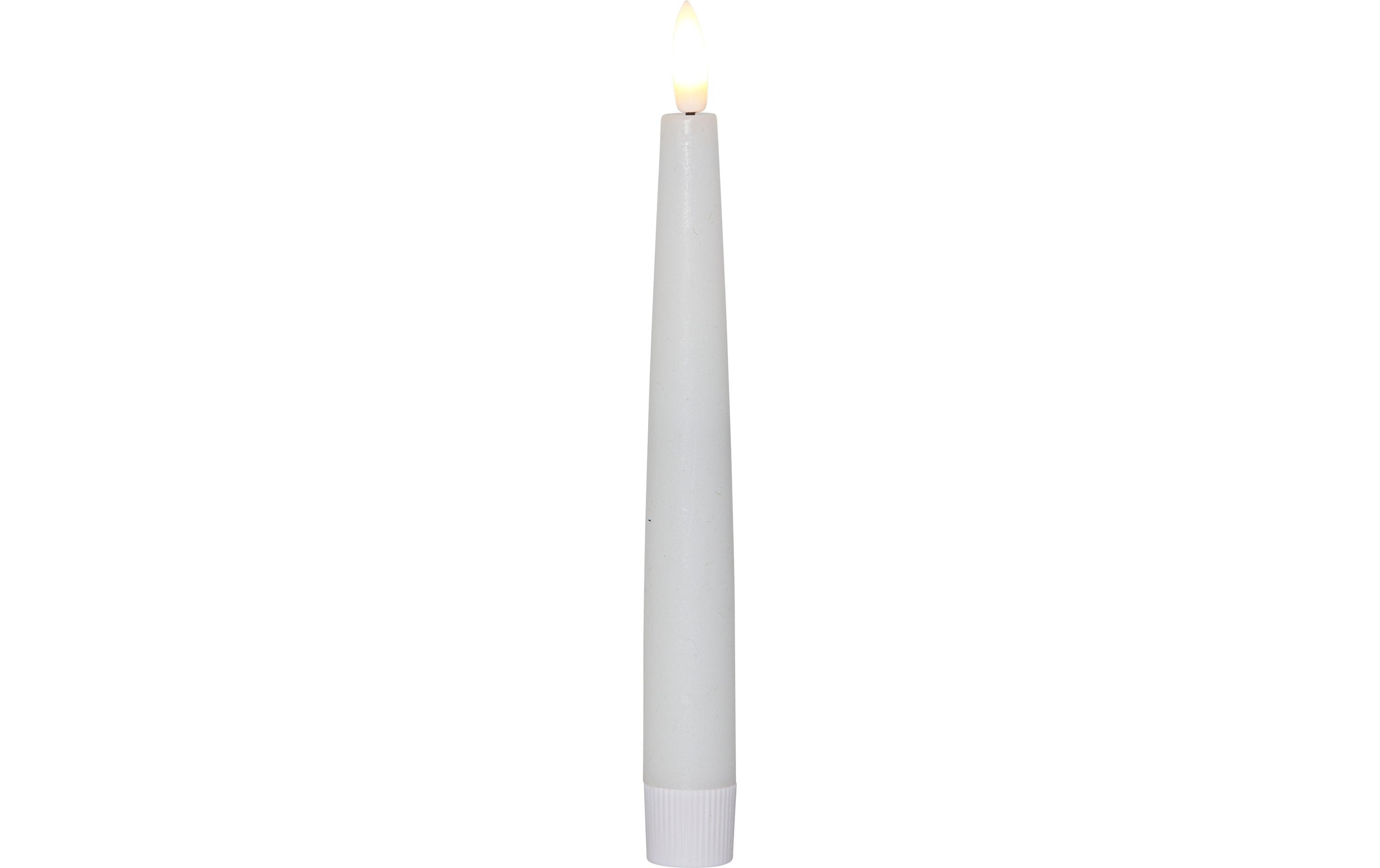 LED-Stabkerzen Set Dinner Flamme Ø 2.1 x 20 cm, Weiss, 4 StkLED Kerzen mit Fernbedienung
