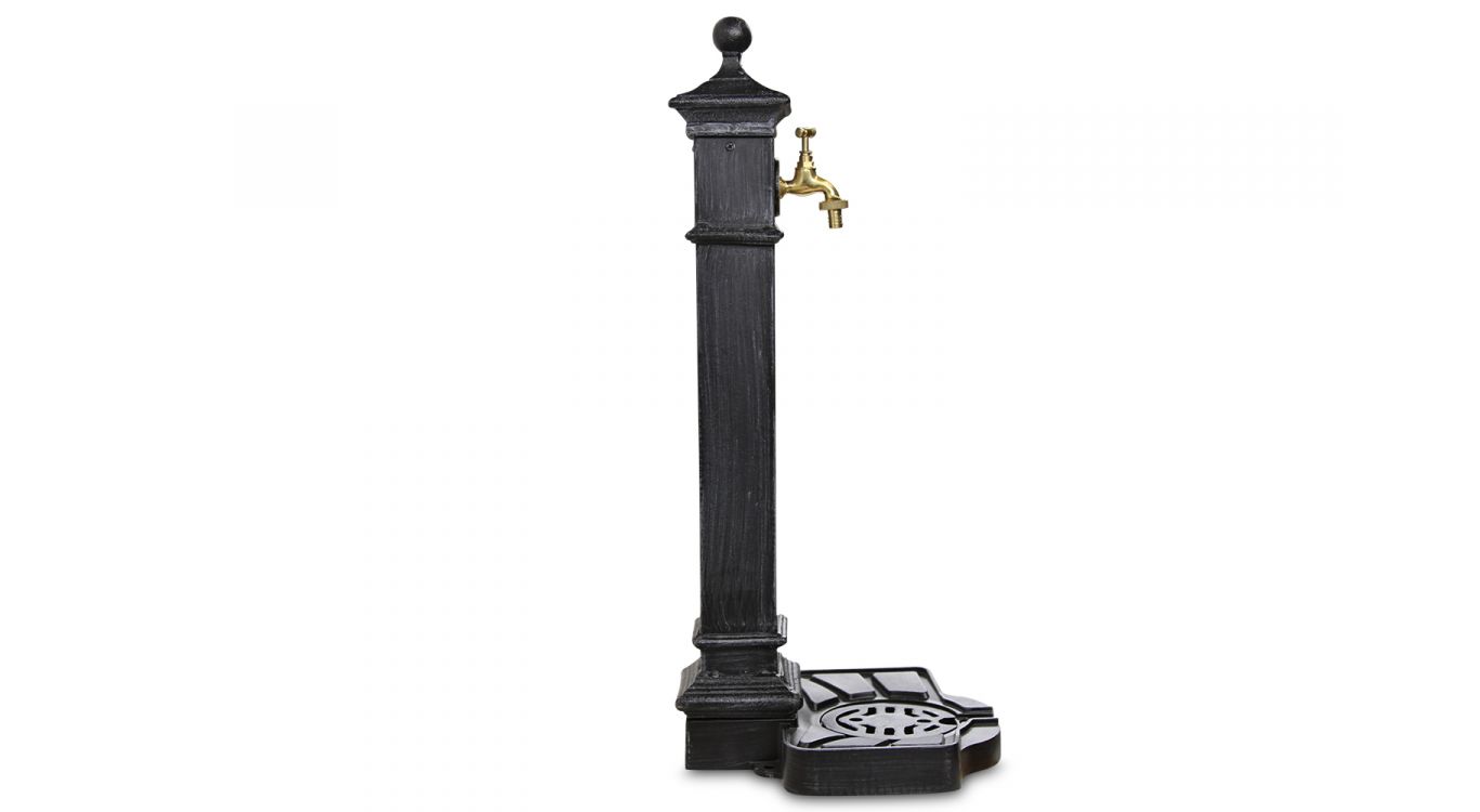 Fontaine de jardin aluminium-métal gris 29x33.5x77cm