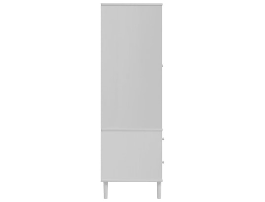 VIDAXL - Armoire Garde-robe senja aspect rotin blanc 90x55x175cm bois massif...