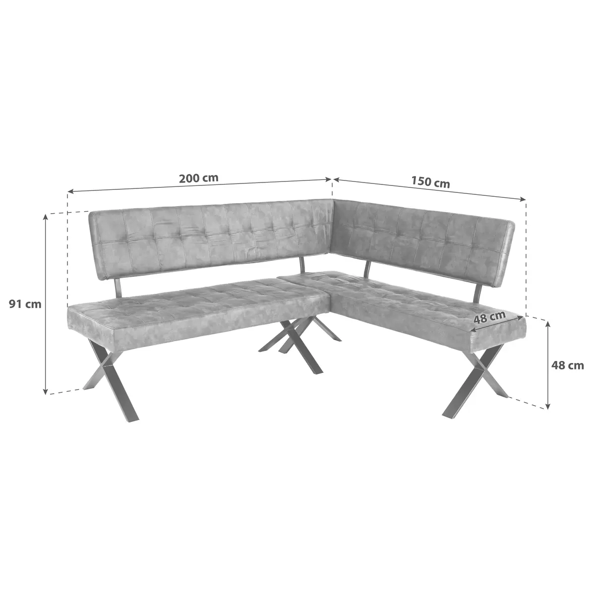 Eckbank Donna Li braun,anthrazit