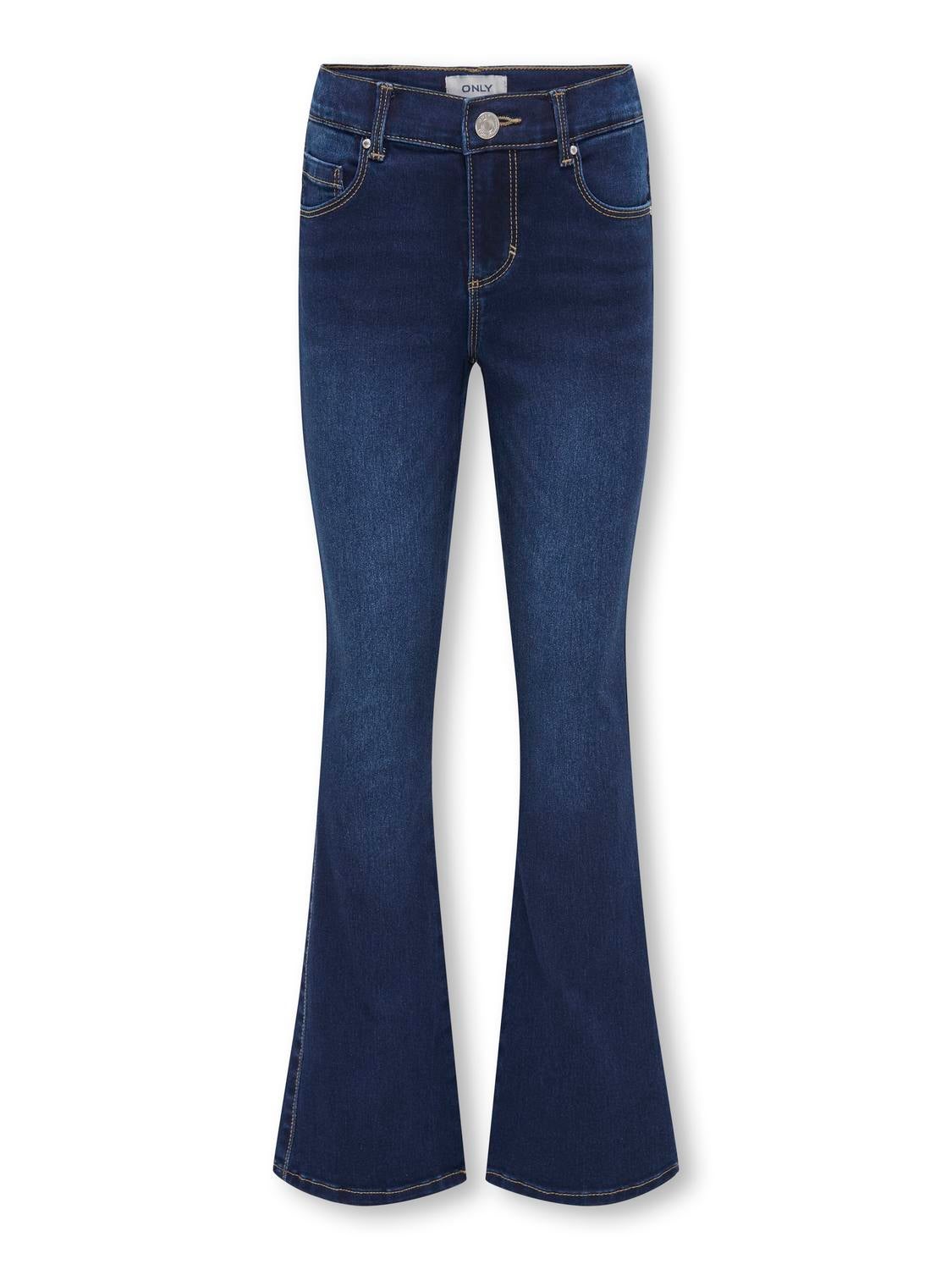 KOGROYAL Mittlere Taille Ausgestellt Jeans Dark Blue Denim