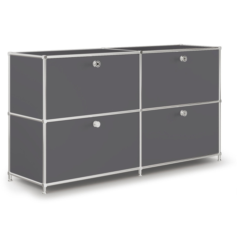 Sideboard VEROM, 4 Klapptüren, grau