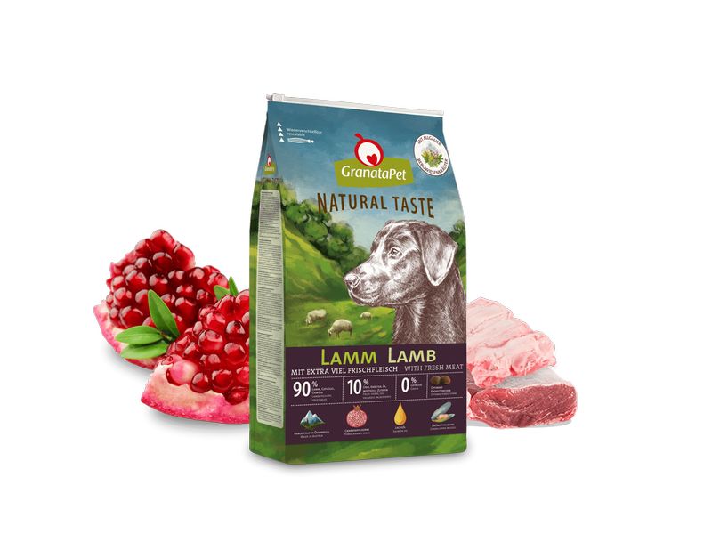 GranataPet Trockenfutter Natural Taste Lamm 12 kg Alleinfuttermittel für ausgewachsene Hunde